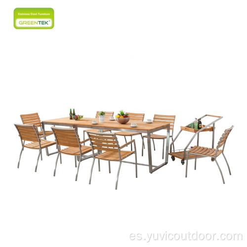 Conjunto de silla Jardín Conjunto de comedor de teca Muebles de madera